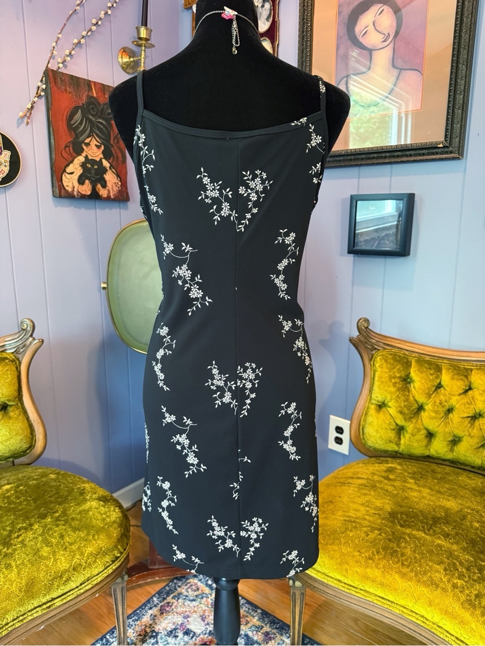 Vintage 90s G.A.S. Whimsigoth ‘Practical Magic’ Floral Slip Dress Size XL - Picture 3 of 7